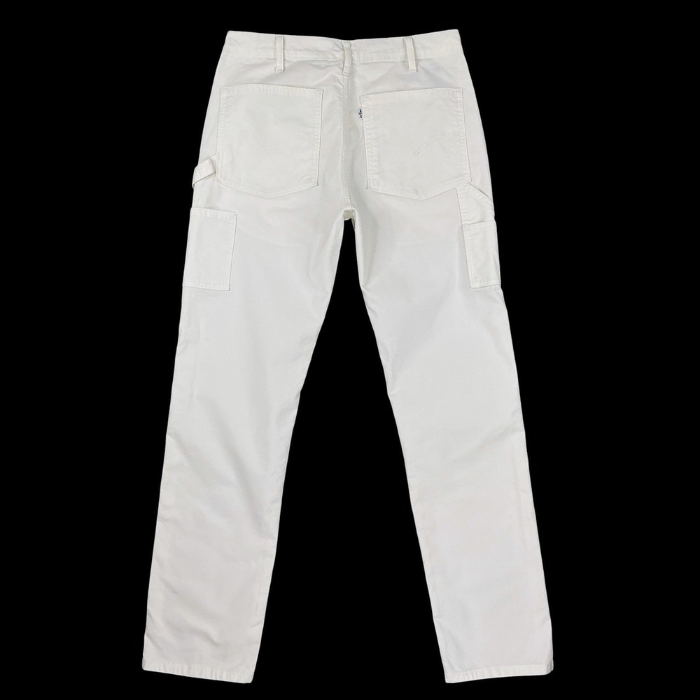 Levis‎ Pants Men 34x36 (ACTUAL 32x31.5) Ivory White Carpenter Twill Straight - Picture 5 of 15